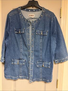 Women's Denim Jacket with Stud Details